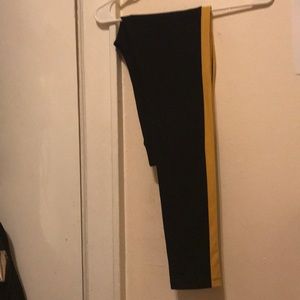 Yellow and black High waisted leggings